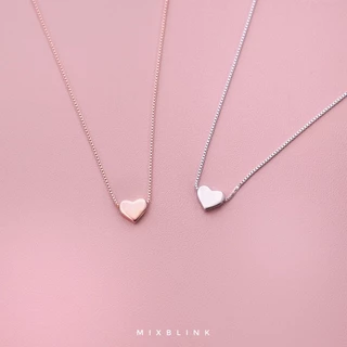 สร้อยคอ เงินแท้ 92.5% & ทองเหลืองชุบหนาพิเศษ ♡ รุ่น Preppy ♡ - หัวใจ น่ารัก มินิมอล MixBlink