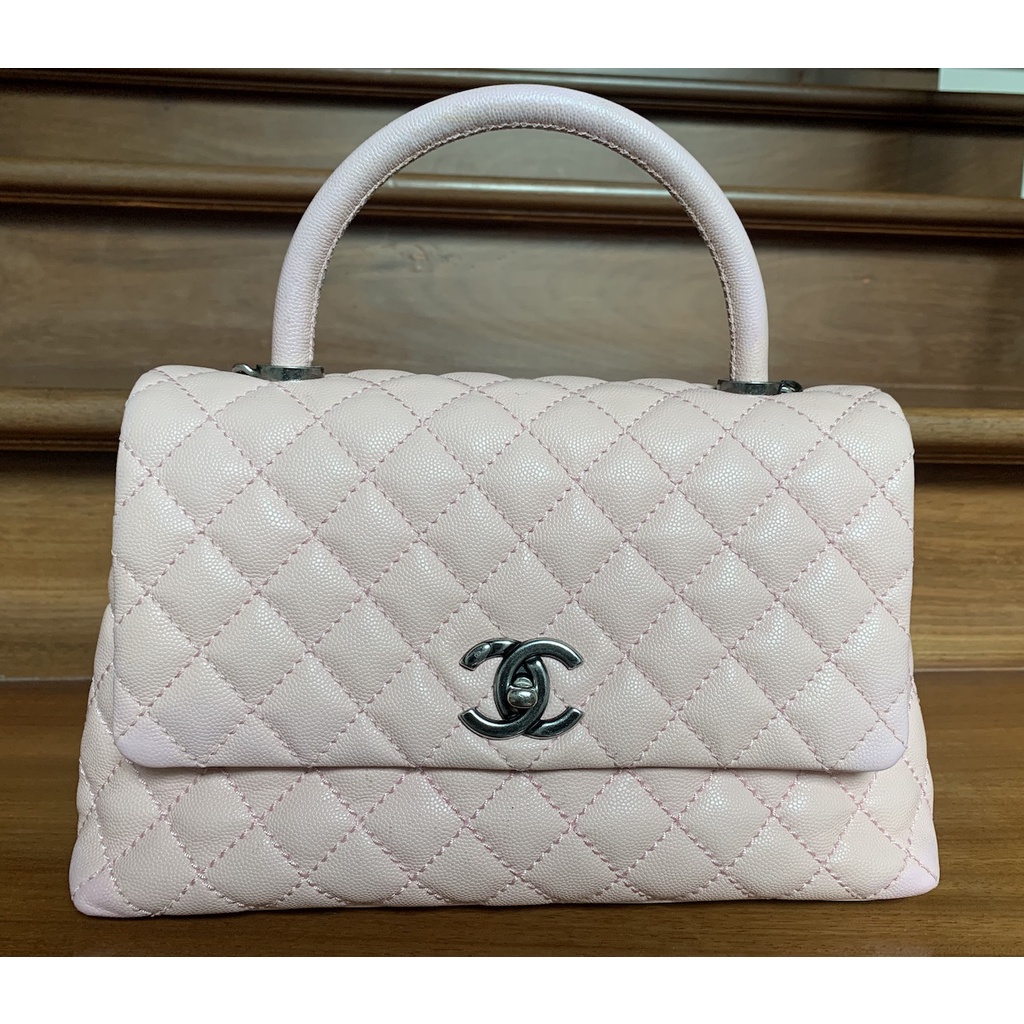 กระเป๋า ชาแนล Chanel Coco with Handle 10” Pink มือสอง งานลุ้นแท้