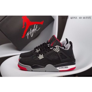 Air Jordan 4 "BRED" AJ4 รองเท้าผ้าใบลําลอง เหมาะกับการเล่นบาสเก็ตบอล NWTW