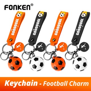 FONKEN พวงกุญแจ PVC จี้ลูกบอลฟุตบอล World cup แบบนิ่ม อุปกรณ์เสริม สําหรับแฟนคลับ
