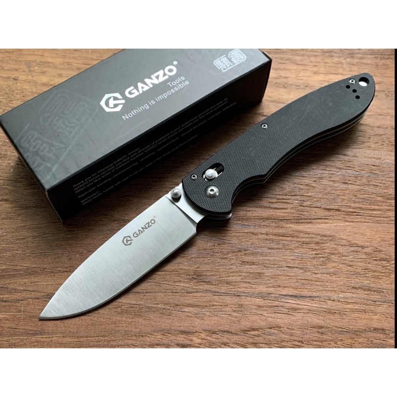 มีดพับGanzo รุ่นG740 ของแท้100%ใบมีดยาว 9.2 ซม. ใบเรียบ เหล็ก 440C, ความแข็งเหล็ก 58HRC วัสดุด้าม G1