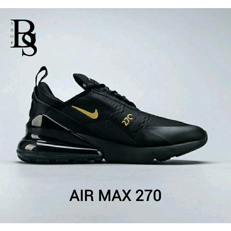 รองเท้าผ้าใบ Nike Air Max 270 Black Gold Size37-45 รองเท้า รองเท้าแฟชั่น Sneaker ส่งฟรี