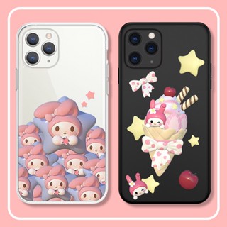 Melody ice cream เคสไอโฟน iPhone Xr Xs X max 13 pro max เคสมือถือ 8พลัส 12 14 11 pro 7 8 เคส 8plus นิ่ม 7plus TPU cover