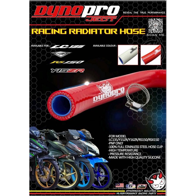 DYNOPRO ท่อระบายน้ํา Y15ZR Y16ZR LC135 RS150 RSX150 YSUKU WINNERX