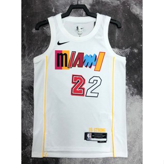 hot pressed 2023 nba Miami Heat No. 22 Butler white city edition basketball jersey