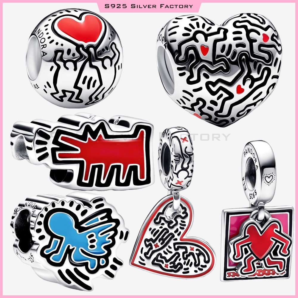 Keith Haring™ Pandor ซีรีส์ศิลปะเส้น "คนและหัวใจ"
