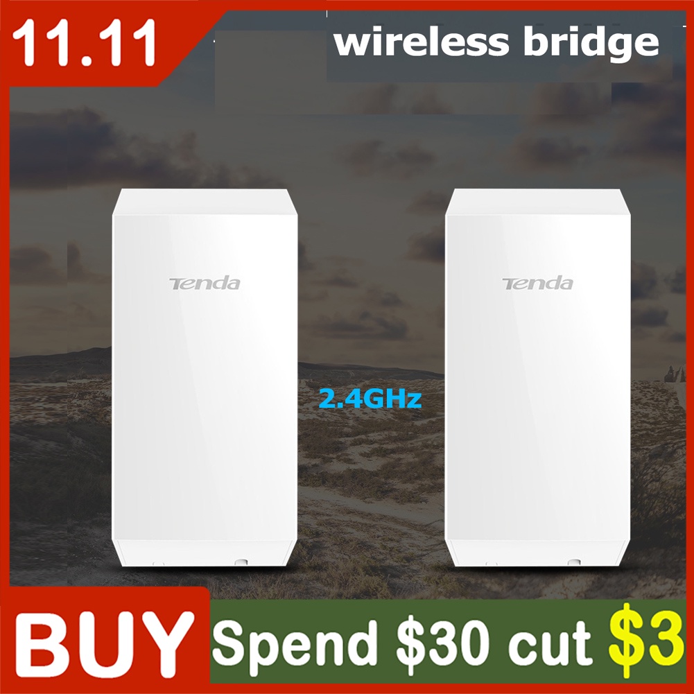 A2Pcs Tenda O1 300Mbps Wireless Bridge AP 2.4GHz 8dBi Outdoor Point to Point CPE for Monitoring Video Surveillance Trans #8
