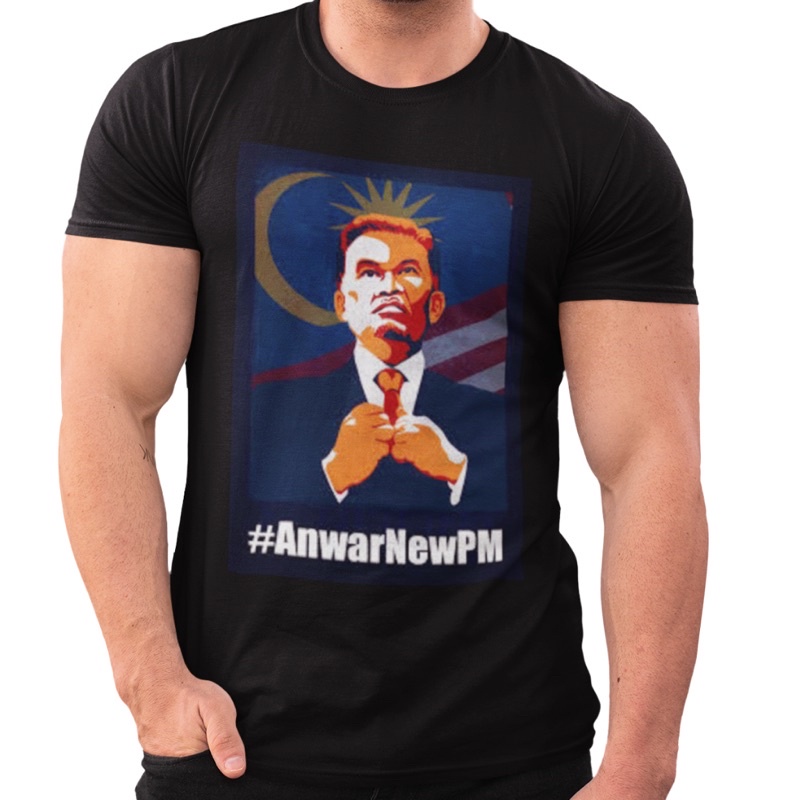 Anwar Ibrahim เสื้อยืดสีดํา Pm Paktan harapan ใหม่
