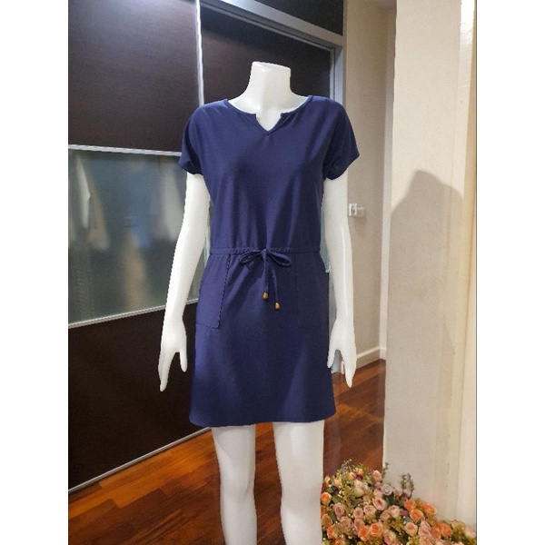 Se65175เดรสสีกรมท่ามือสอง