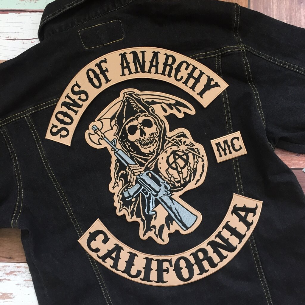 Set 4 ชิ้น Sons Of Anarchy ตัวรีดติดเสื้อ อาร์มรีด อาร์มปัก ตกแต่งเสื้อผ้า แจ๊คเก็ตยีนส์ Embroidered