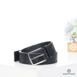 BOTTEGA BELT 3.5 CM 95 BLACK BIG STRIP SHW