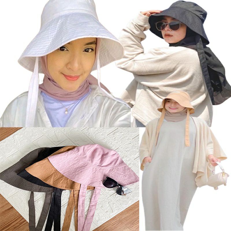 Muslimah Hijab Bucket/Celebgram Wide Bucket/Strap Accent Hijab Bucket