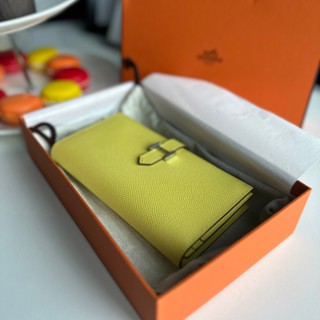 สีใหม่ เขาเพิ่มจะ HERMES BEARN LONG WALLET IN EPSOM LEATHER งานอออริหนังแท้+