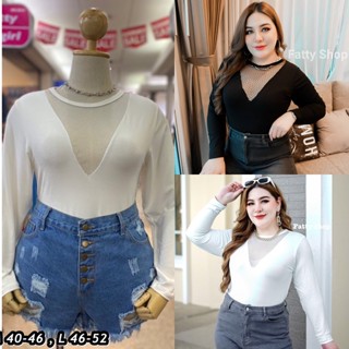 เสื้อเรย่อนสเปรนเดรก แต่งตาข่าย คอวี ซีทรู ด้านหน้า แบบ สวย sexy สุดเก๋ plussize แซ่บๆๆสาวอวบใส่แล้วปังแน่นอน ไซส์ใหญ่