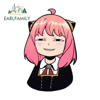 Earlfamily สติกเกอร์ไวนิล ลายการ์ตูนอนิเมะ Spy×family Anya สําหรับติดตกแต่งกระจกรถยนต์ แล็ปท็อป 13 ซม.