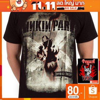 เสื้อวง Linkin Park เนื้อผ้านุ่ม ใส่สบาย เสื้อดำไม่มีตะเข็บข้าง RCM1639 สีดำ