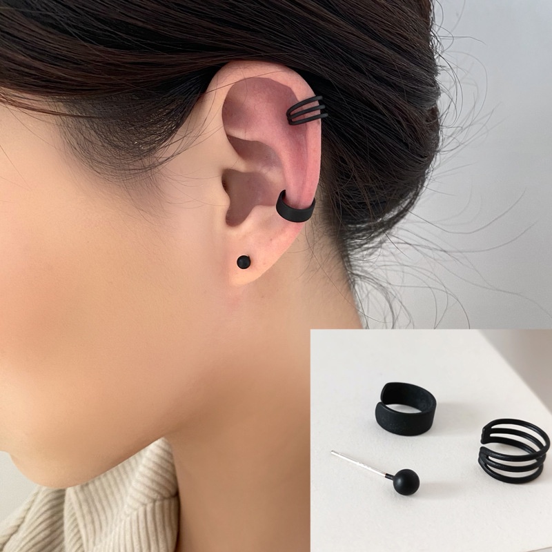 3 ชิ้น / เซต แฟชั่น ดีไซน์เรียบง่าย สีทอง คลิปต่างหู สําหรับผู้หญิง ไม่ต้องเจาะ หินปลอม กระดูกอ่อน หู ข้อมือ อินเทรนด์ เครื่องประดับ