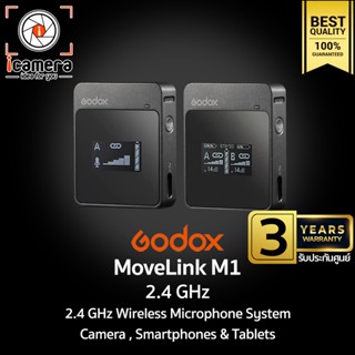 Godox Microphone MoveLink M1 ,Wireless Microphone 2.4GHz สำหรับ Camera Smartphones &amp; Tablets -รับประกันศูนย์ Godox 3ปี