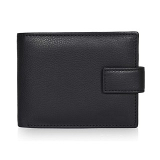 Lychee Pattern Genuine Leather Wallet Buckle Multi Card Slot Large Capacity RFID Men&amp;#39;s Wallet with ID Window And Coi