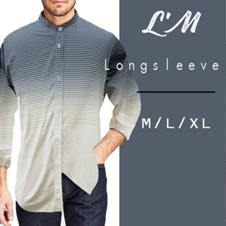 [เหลือ157฿ใส่โค้ดMAYINC30] 5 สี เสื้อเชิ้ต คอจีน ลายริ้วไล่สี เกาหลีฝุดๆๆ