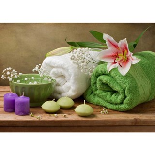 โปสเตอร์ภาพชุดอุปกณ์นวดแผนไทย สปา แบบ H Thai Massage&amp;Spa  ขนาด A3 (แนวนอน 200g.) P-125MS