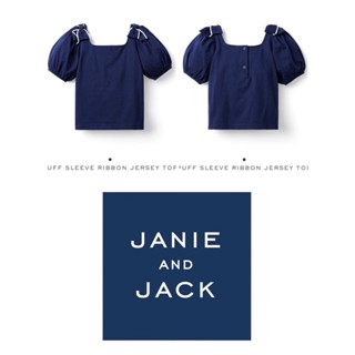 Janie and Jack “Puff Sleeve Ribbon Jersey Top”