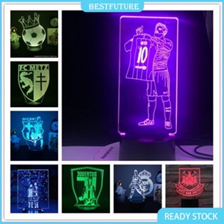 โคมไฟตั้งโต๊ะ LED รูปนักกีฬาฟุตบอล 3D ไล่โทนสี ชาร์จ USB สร้างสรรค์