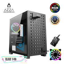 AZZA Micro ATX Mid Tower Case Tempered Glass ELISE 140 with ARGB Control Board – Black