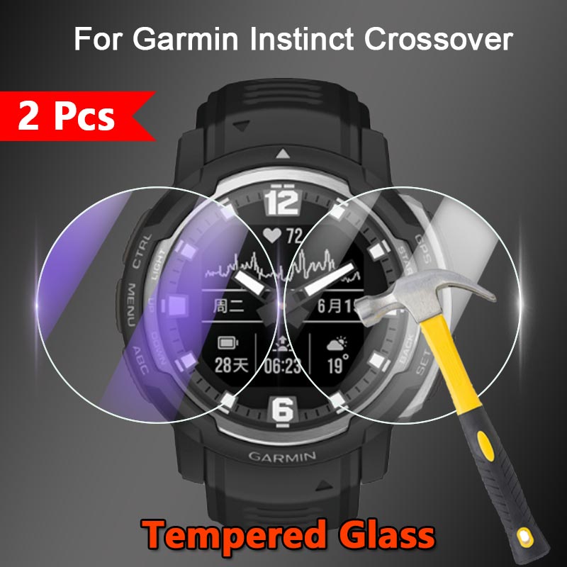 1/2/3/5 ชิ้นป้องกันหน้าจอสําหรับ Garmin instinct Crossover / AMOLED / Solar สมาร์ทวอท์ช 2.5D 9H Ultra Clear / Anti Blue-Ray กระจกนิรภัยป้องกันฟิล์ม