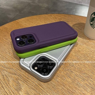 เคสโทรศัพท์มือถือ แบบนิ่ม สีพื้น รวมทุกอย่าง แบบเรียบง่าย สําหรับ Apple Iphone 13 14Promax 11 12