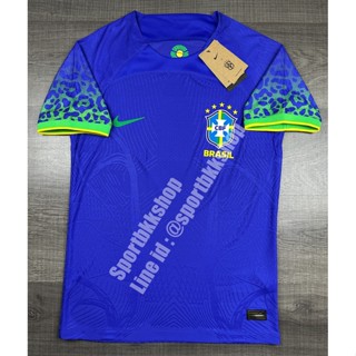 [Player] - เสื้อฟุตบอล ทีมชาติ Brazil Away บราซิล เยือน ชุดฟุตบอลโลก เกรดนักเตะ ปี 2022