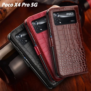 เคสโทรศัพท์มือถือหนัง ฝาพับแม่เหล็ก พร้อมช่องใส่บัตร สําหรับ Poco X4 Pro 5G Xiaomi Poco X4 Pro X 4 Pro X4Pro 5G