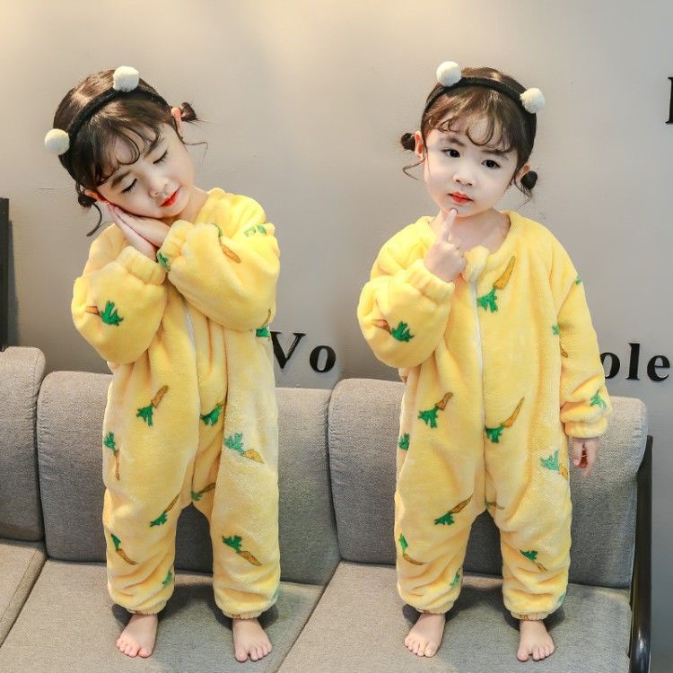 ชุดนอน แบบหนา ป้องกันการเตะ แฟชั่นฤดูใบไม้ผลิ และฤดูใบไม้ร่วง และฤดูหนาว สําหรับเด็กทารก