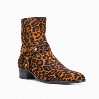 Chelsea boots Zip Lion รองเท้าบูทเชลซี ลายเสือ ซิปข้าง หนังกลับ