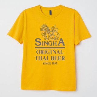 SINGH BEER DRAFT COTTON 100% SIZE M -3XL เสื้อยืด คอกลม ลาย เบียร์สิงห์ ผ้าใส่สบาย