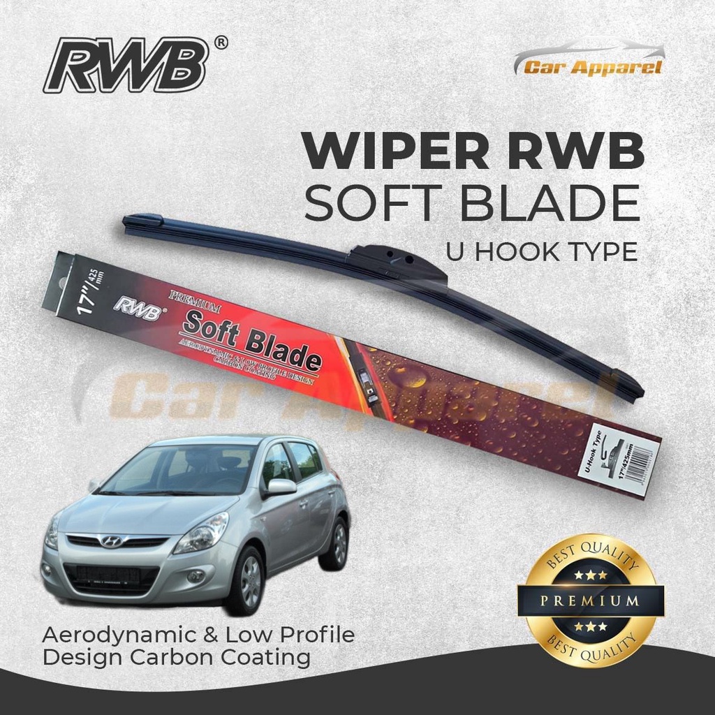 ที่ปัดน้ําฝน RWB Soft Hyundai i20 i 20 PB 2008-2013 กระจกไฮบริด Hyundai