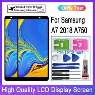 อะไหล่หน้าจอสัมผัสดิจิทัล LCD แบบเปลี่ยน สําหรับ Samsung Galaxy A7 2018 A750 SM-A750F A750F A750GN