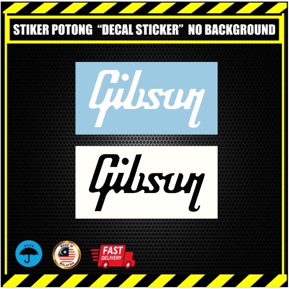GIBSON DECAL STICKER สติ๊กเกอร์ GIBSON GUITAR. โลโก้กิบสัน อุปกรณ์เสริม GUITAR LESS PAUL GIBSON บังโ