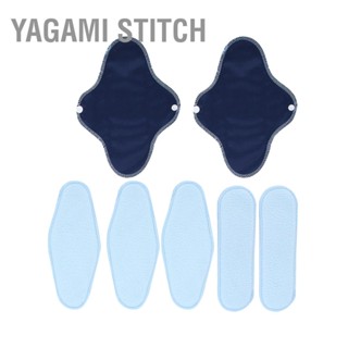 BYagami Stitch ชุดแผ่นอนามัย กันน้ํา ใช้ซ้ําได้ สําหรับผู้หญิง 8 ชิ้น ต่อชุด