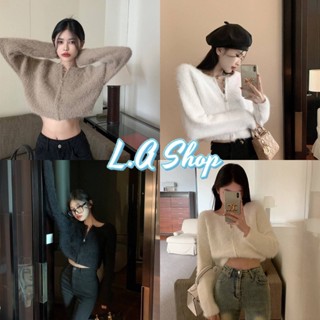 L.A Shop พร้อมส่ง  เสื้อไหมพรม คอกลมแขนยาว ซิปรูดสองทาง ดีเทลขนมุ้งมิ้งน่ารัก "M5508"
