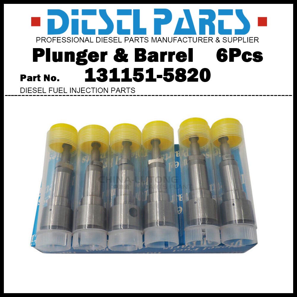 ลูกสูบ A74 Plunger & ชุดประกอบถัง 6 ชิ้น 131151-5820 9413610102 สําหรับ KOMATSU S4D105 S6D105 SL6D10