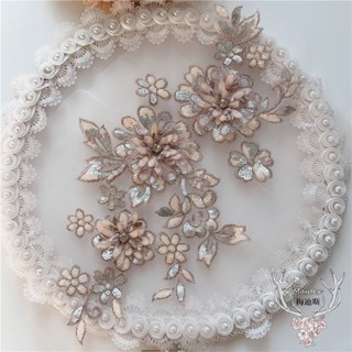 [Beautiful Embroidery] Madis Accessories~ สติกเกอร์ปักเลื่อม ลายดอกไม้ สามสี 18 * 32