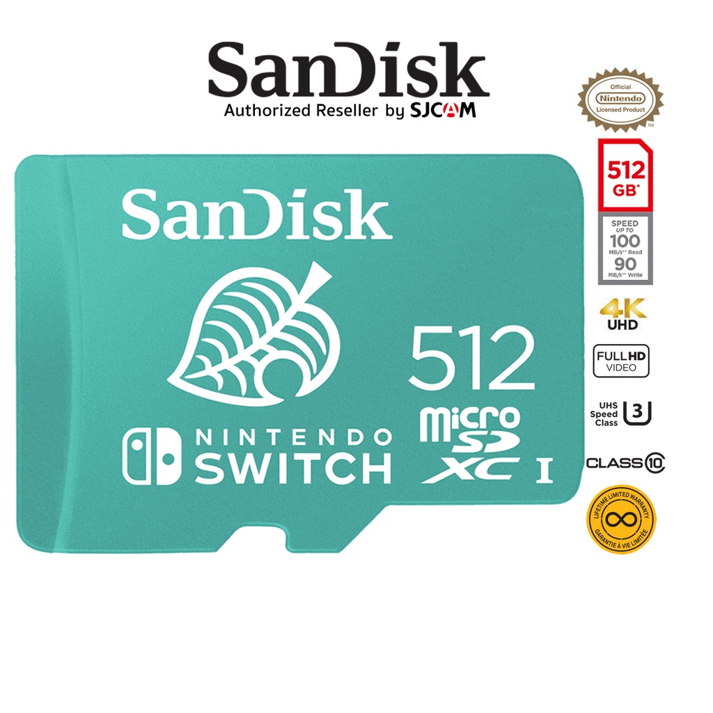 SanDisk micro SDXC for the Nintendo Switch 256GB,512GB (SDSQXAO) Nintendo Switch Lifetime Warranty