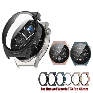 เคสกระจกนิรภัย PC แบบแข็ง ป้องกันหน้าจอ สําหรับ Huawei Watch GT 3 GT3 pro 46 มม.