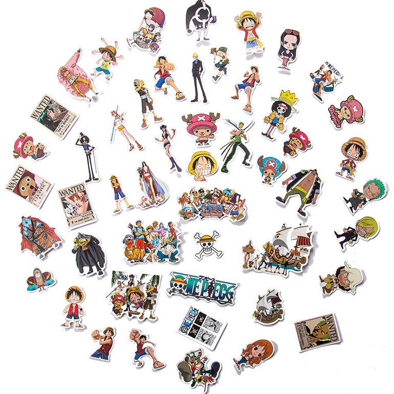 💥พร้อมส่ง💥ANIME วันพีซ Onepiece  กันน้ำ สติ๊กเกอร์ ใช้ซ้ำได้ กระโปรงหลังรถ โทรศัพท์มือถือ วันพีซ sticker