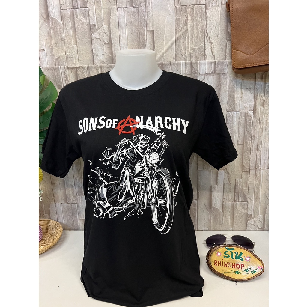 เสื้อยึดชายหญิงสกรีนโทนดำสไตล์วินเทจขนาด S M LX พร้อมส่ง