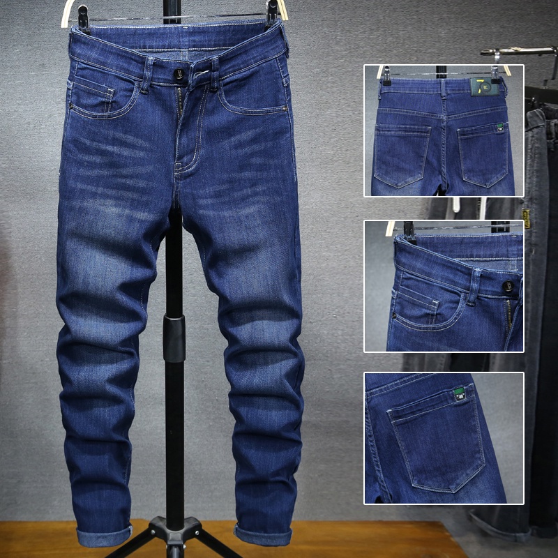 ◄Plus Size Slim Fit Men's Long Jeans Pants Dark Blue Black Grey Tapered Leg Denim Trousers Big Size 40 42 44 46 #4