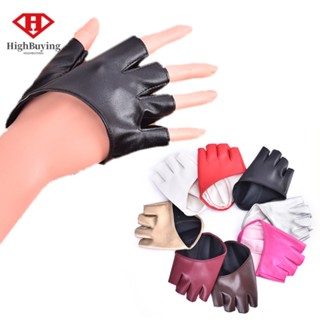 [highbuying] ถุงมือหนัง Pu ไม่มีนิ้ว สไตล์พังก์ร็อค โลลิต้า ฮาราจูกุ สําหรับเวที ปาร์ตี้ ใหม่