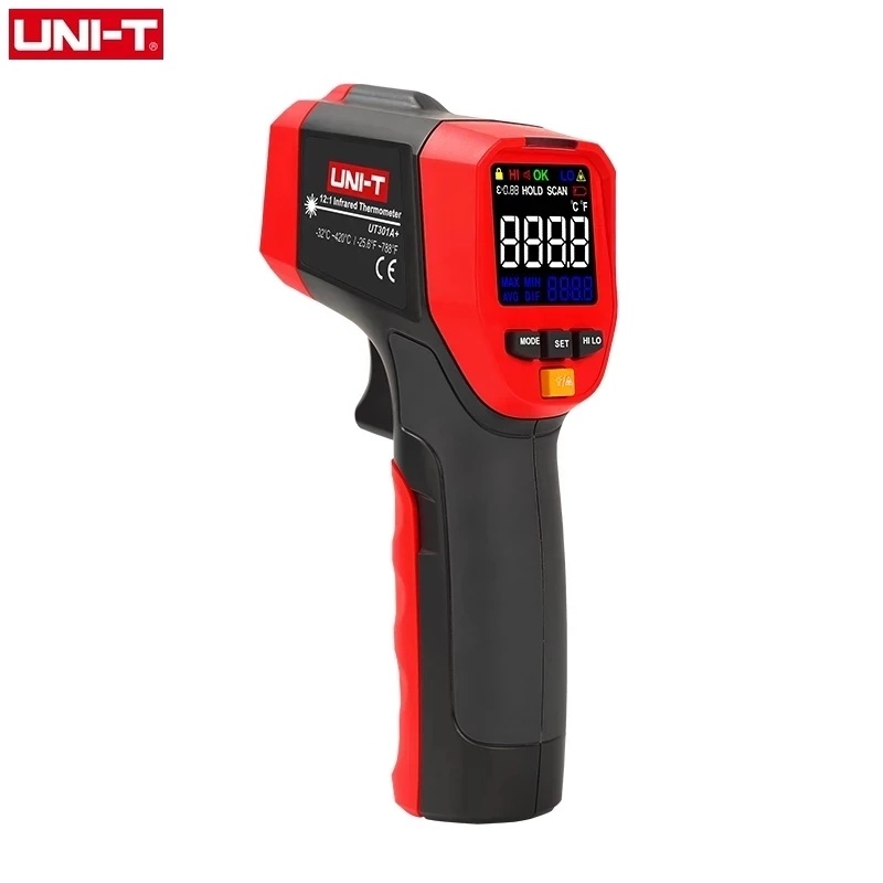 UT301A+ UT301C+ เครื่องวัดอุณหภูมิเลเซอร์อินฟราเรดแบบไม่สัมผัส หน้าจอสี HD วัดอุณหภูมิอุตสาหกรรม