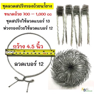 (100 ชุด) ลวดรัดต้นยาง ชุดลวดสปริง1.2 m.+วงรองถ้วยน้ำยางพารา เส้นผ่านศก. 4.5" 0079